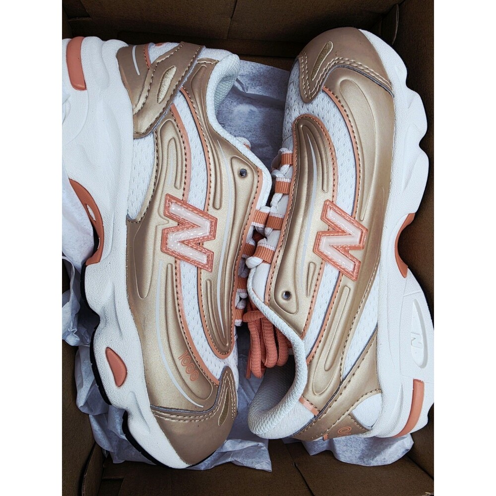 New Balance 1000 Unisex Kids Low Top Lace-Up Sneakers White/Gold Size US 2.5 - Picture 7 of 7
